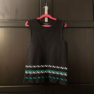 Black Armani Exchange top size s with beautiful blue and white details on bottom